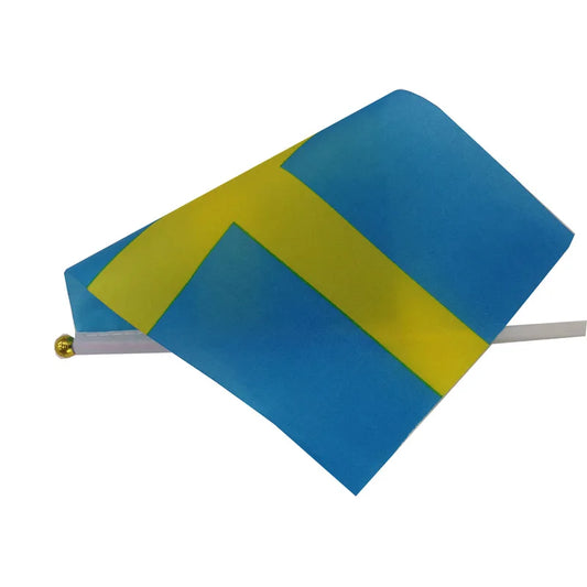 10 Pcs/lot Sweden Hand Waving Flags 14x21cm Sweden Flag Wholesale