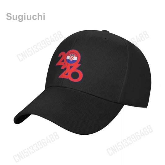 Croatia Flag With 2026 Baseball Cap Sun Breathable Adjustable Men Women Outdoor Soccer Hat For Fans Gift