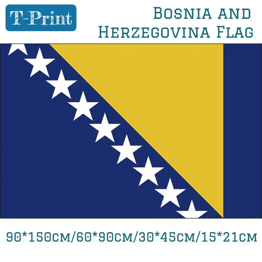 National Flag Of Bosnia And Herzegovina 90*150cm 60*90cm 15*21cm 30*45cm Car Flag For Event / Office / Home Decoration
