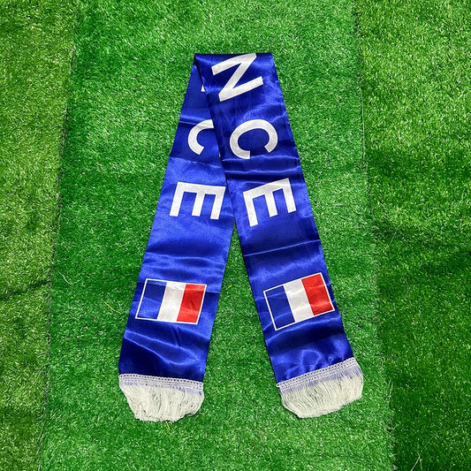 SKY FLAG France scarf 14*130cm double printed France flag Scarf football team Scarf Printing Satin French banner for sport fans