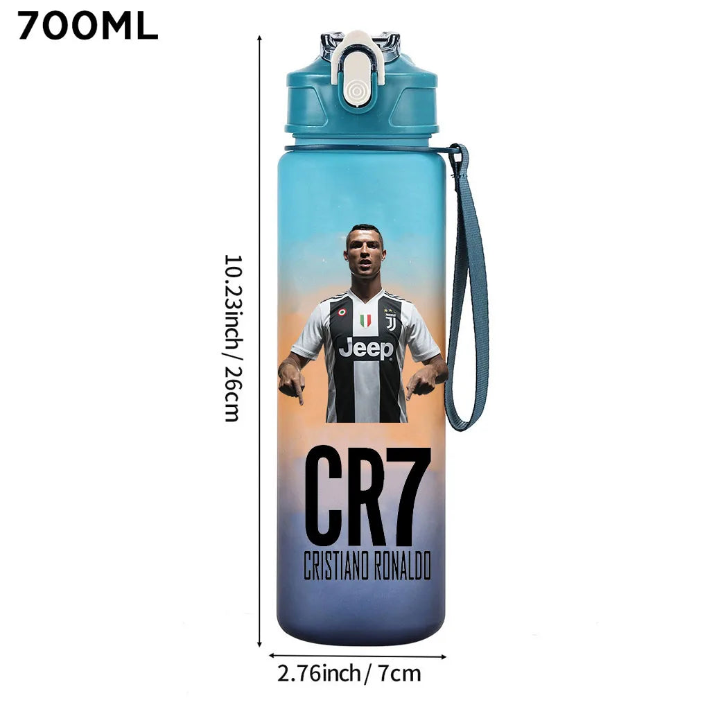 Cristiano Ronaldo Sports Water Bottle Shaker Outdoor Travel Portable Leakproof Drinkware Plastic Drink Bottle BPA Free Gym gift