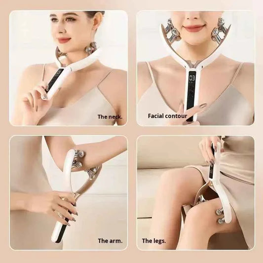 Anti-aging Ems microcurrent roller facial shaping device - V-ray radiofrequency beauty firmening and lifting facial massage