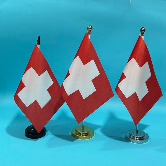 90X150cm Switzerland Flag Polyester 14x21cm swiss hand flag / string flag / desk flag 8x12cm Switzerland car flag for Decoration