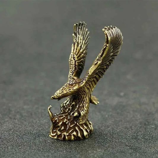 Antique Copper Eagle Statue Small Ornaments Vintage Brass Animal Figurines Crafts Desk Decorations Home Decor Accessories Gifts