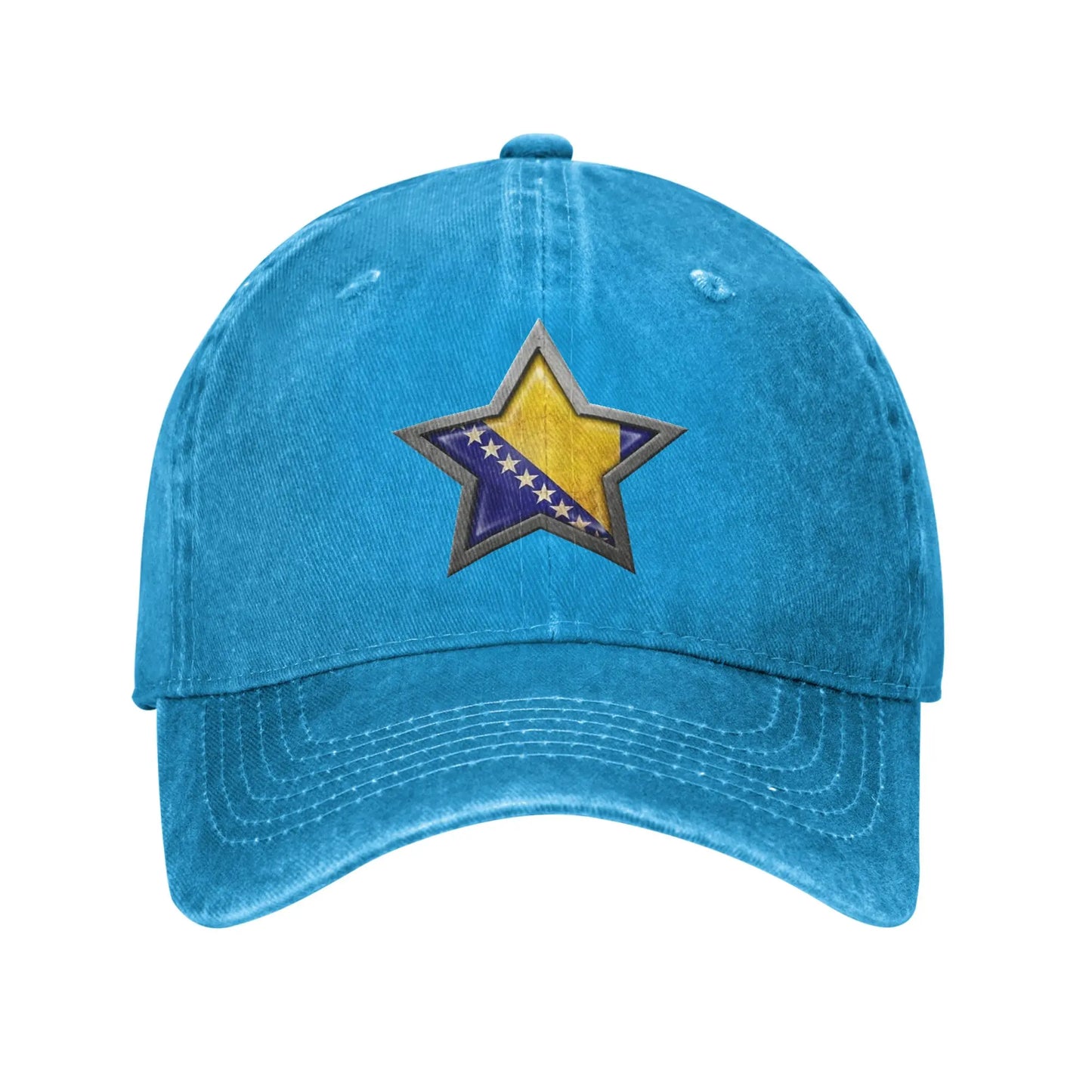 Bosnia and Herzegovina Flag Star Men Women Baseball Cap Distressed Denim Washed Hats Cap Retro Outdoor Summer Gift Headwear