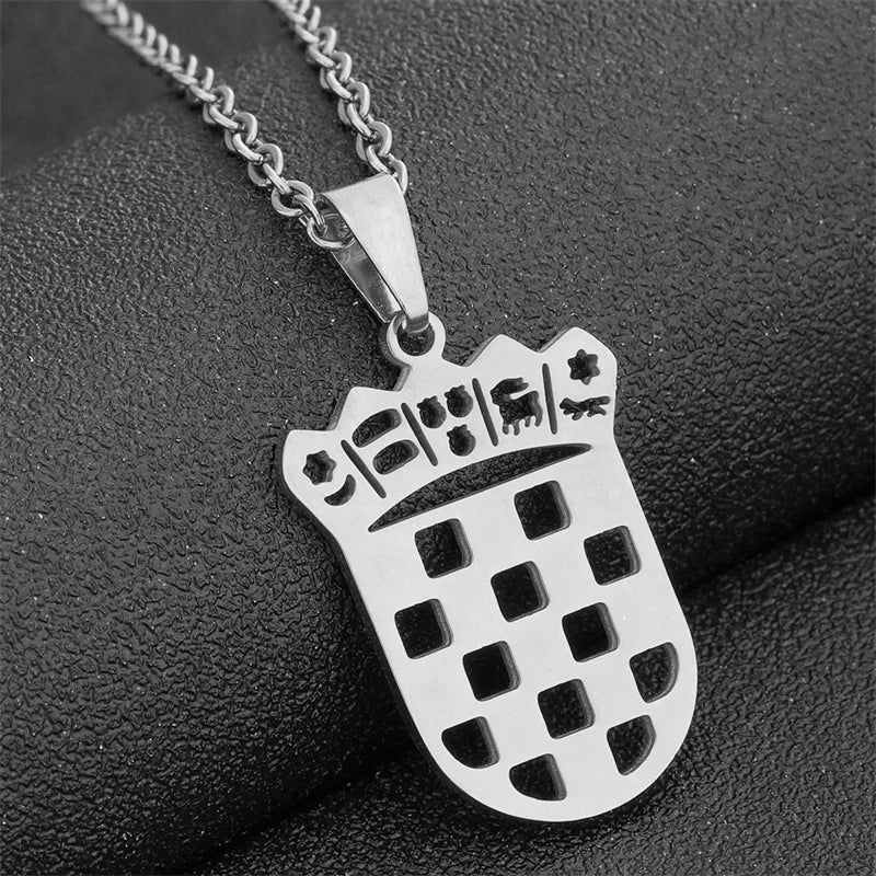 New Europe map Croatia Flag Charm Pendant Necklaces Gold Color/Silver Color for Women Girls the Croatian Jewelry Gifts