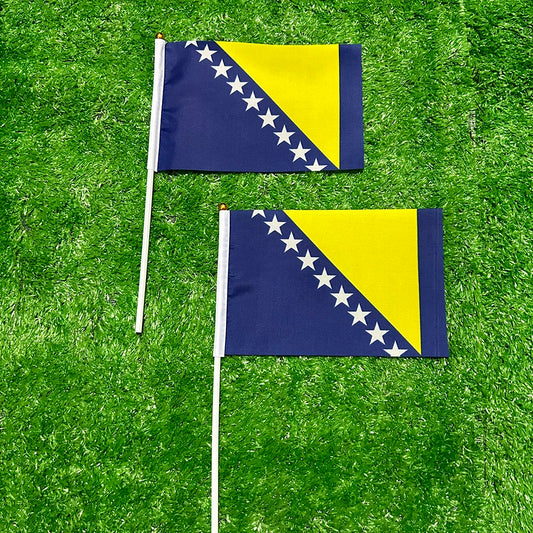Bosnia and Herzegovina Flag 21*14cm Bosnia and Herzegovina Hand Waving Flags For Sports Activity