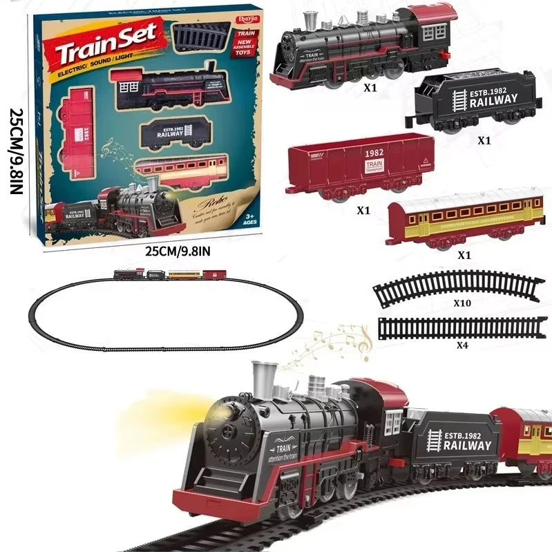 Train Toys for Boys with Lights and Sound Toy Train Track Set for Under Christmas Tree Toddler Model Trains Christmas Gifts