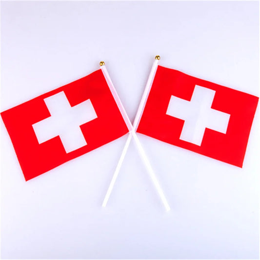 Switzerland Hand Flag 14 * 21cm Switzerland Hand Waving National Flag swiss hand flag