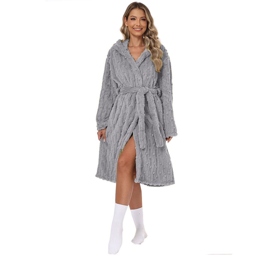 Bathrobe Night-robe Love Flannel Sweet Cute