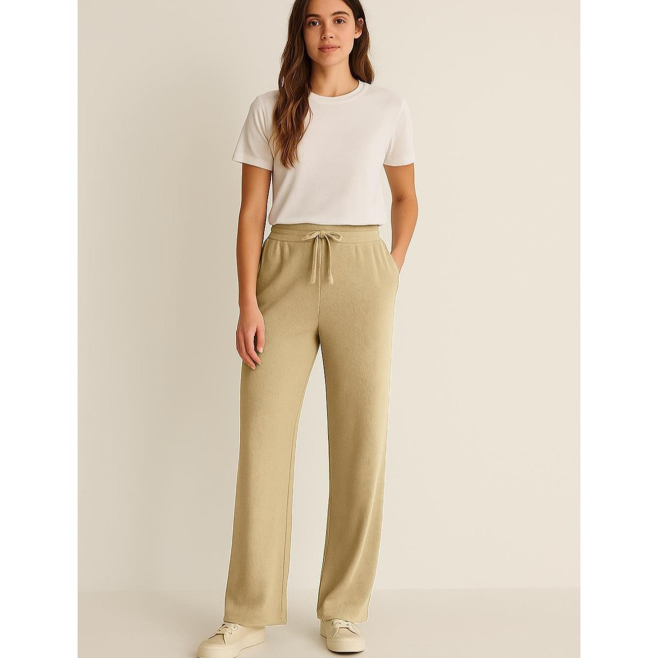 Women’s Wide Leg Jogger Pants Stretch Lounge Trousers