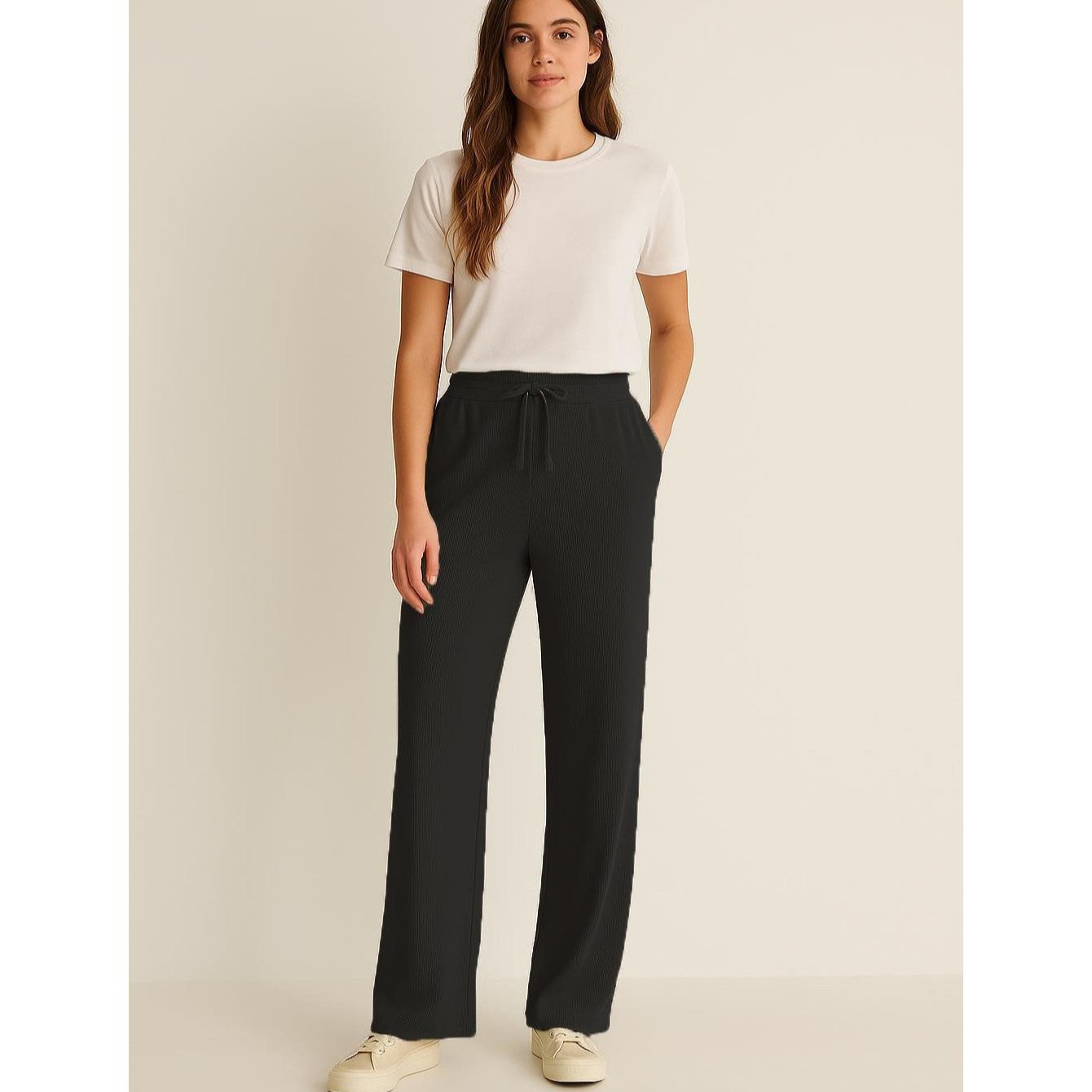 Women’s Wide Leg Jogger Pants Stretch Lounge Trousers