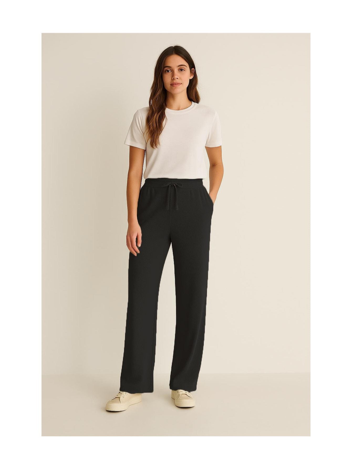 Women’s Wide Leg Jogger Pants Stretch Lounge Trousers