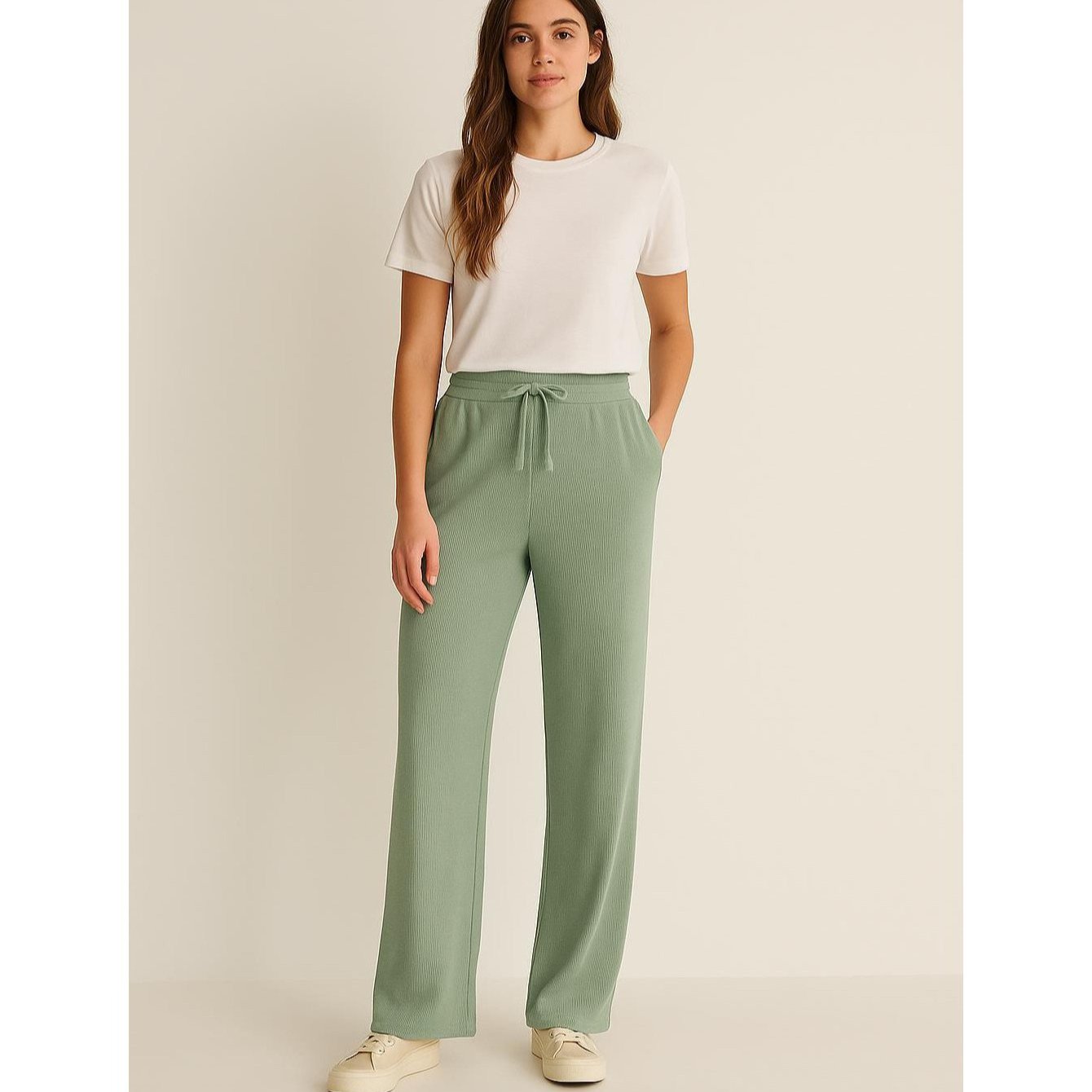 Women’s Wide Leg Jogger Pants Stretch Lounge Trousers