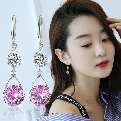 Women's Long Elegant Crystal Earrings