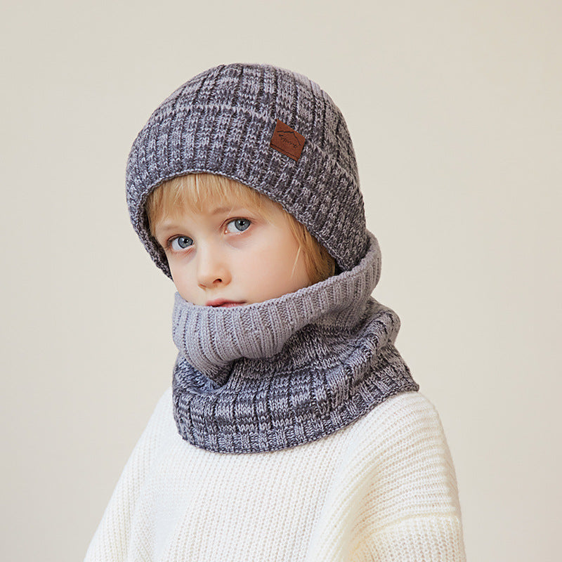 Fleece-lined Knitted Wool Hoodie For Children