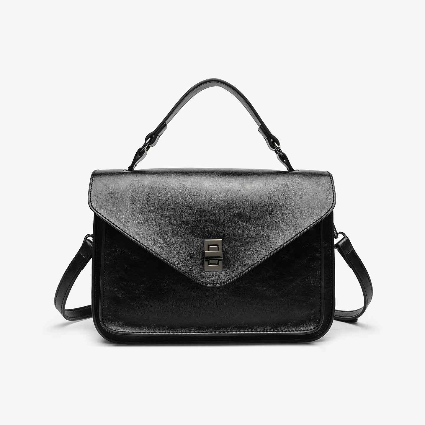 Oil-waxed Leather Vintage New Style Minimalist Fashionable Elegant Womens