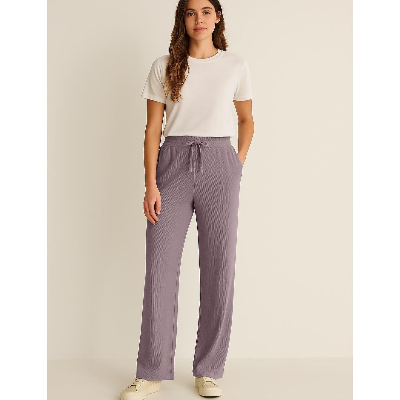 Women’s Wide Leg Jogger Pants Stretch Lounge Trousers
