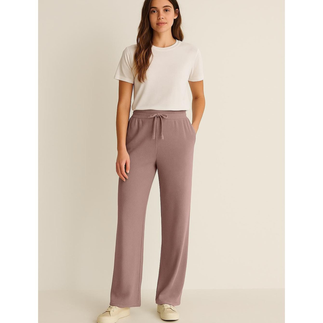 Women’s Wide Leg Jogger Pants Stretch Lounge Trousers