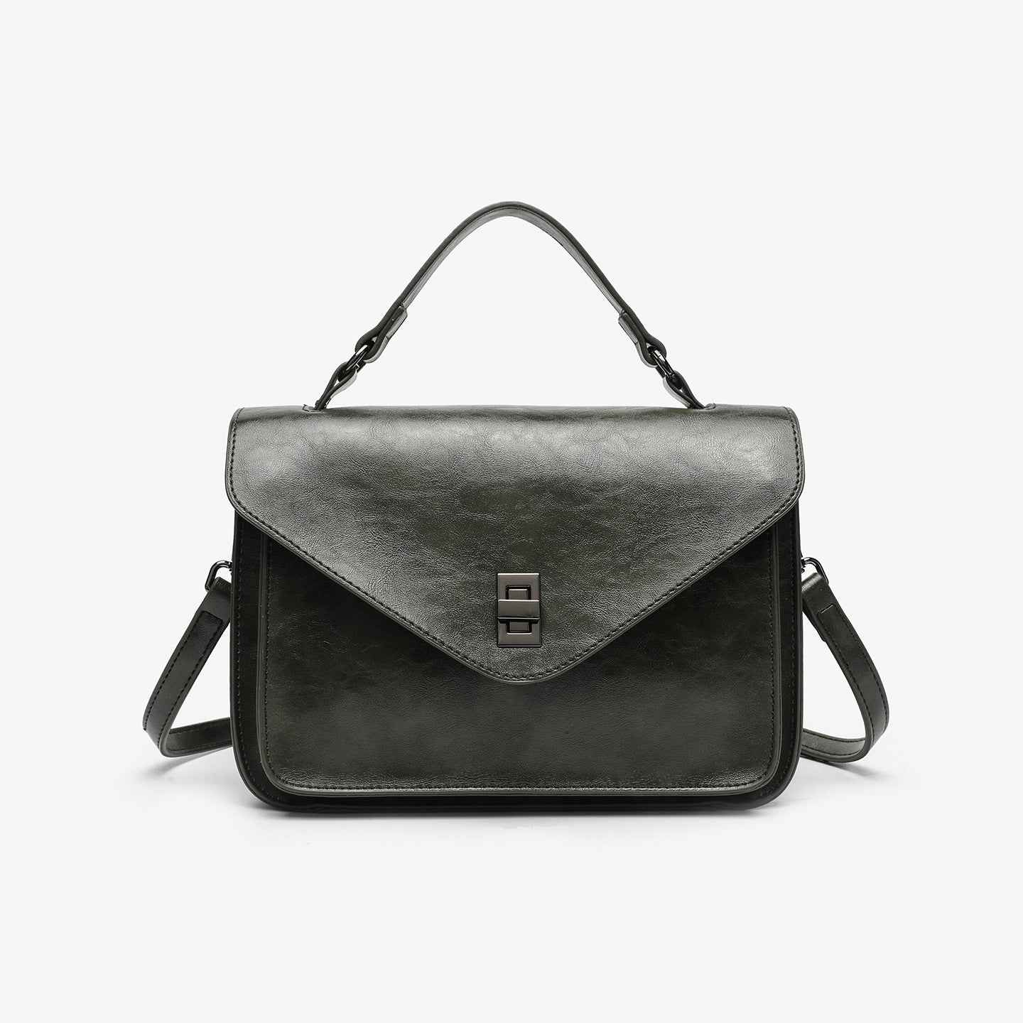 Oil-waxed Leather Vintage New Style Minimalist Fashionable Elegant Womens
