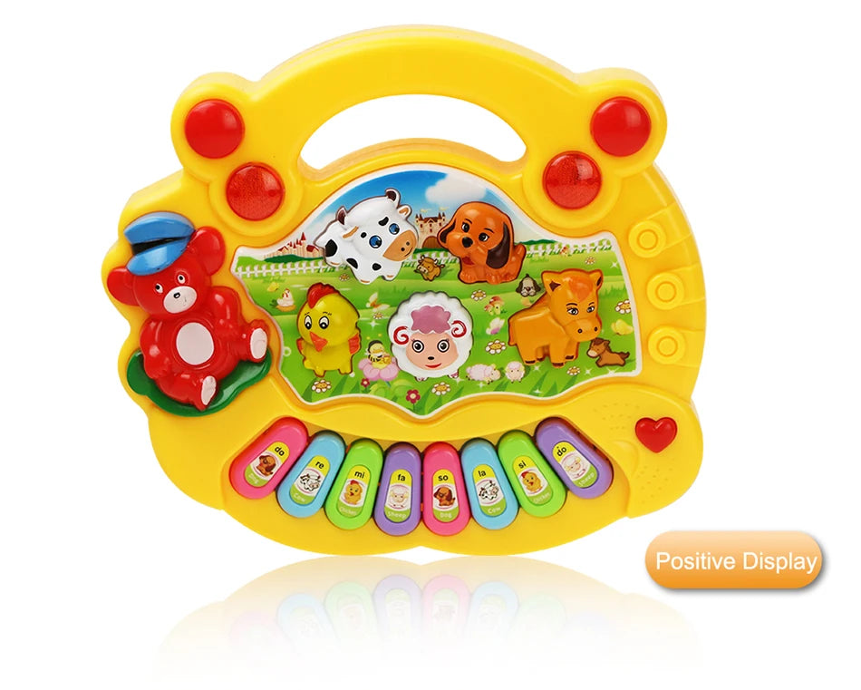 Baby Musical Toy with Animal Sound Kids Piano Keyboard Electric Flashing Music Instrument Early Educational Toys for Children