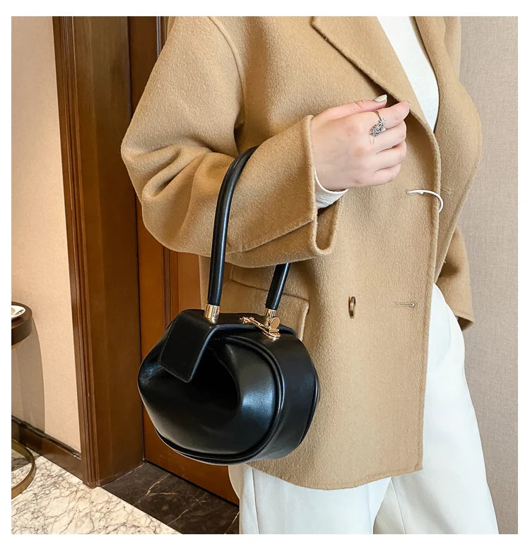 Round Ball Women's Handbag Brand Designer Bowling Bag PU Leather Mini Shoulder Bags Female Luxury Purse Fashion Armpit Bag