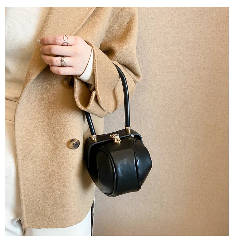 Round Ball Women's Handbag Brand Designer Bowling Bag PU Leather Mini Shoulder Bags Female Luxury Purse Fashion Armpit Bag