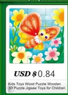 Kids Wooden Toys 3D Wood Puzzle Cartoon Animals Cognitive Jigsaw Puzzle Early Learning Educational Toys For Children Gift