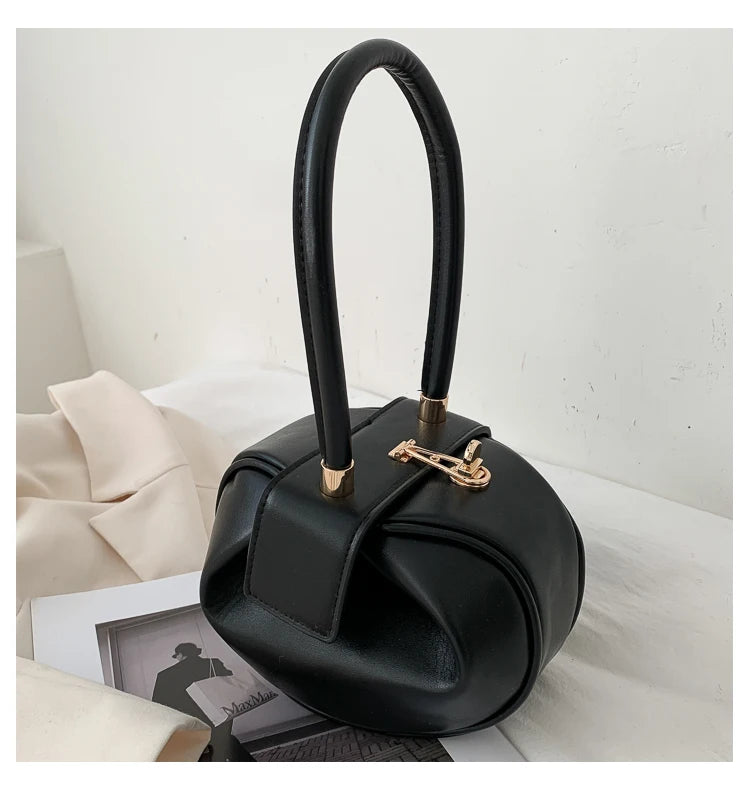 Round Ball Women's Handbag Brand Designer Bowling Bag PU Leather Mini Shoulder Bags Female Luxury Purse Fashion Armpit Bag