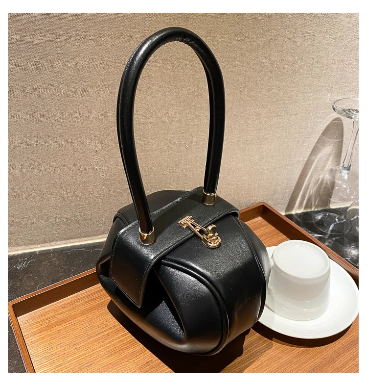 Round Ball Women's Handbag Brand Designer Bowling Bag PU Leather Mini Shoulder Bags Female Luxury Purse Fashion Armpit Bag