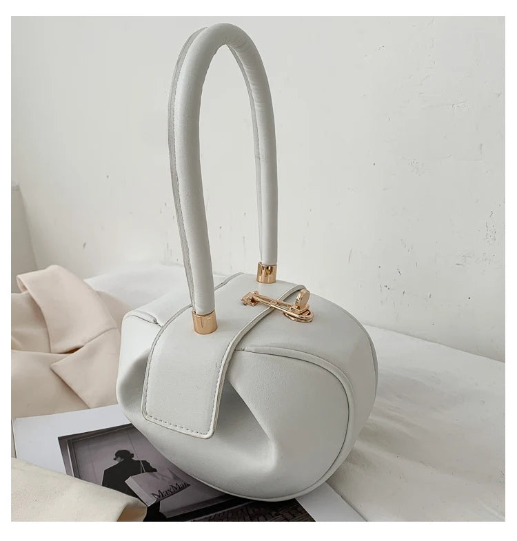 Round Ball Women's Handbag Brand Designer Bowling Bag PU Leather Mini Shoulder Bags Female Luxury Purse Fashion Armpit Bag