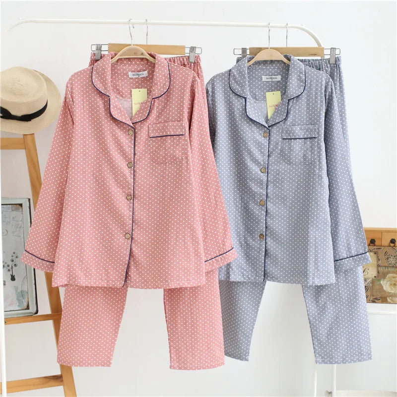 2026 kimono femme maple leaf pajama sets women 100% gauze cotton long sleeve casual sleepwear women pyjamas autumn hot sale