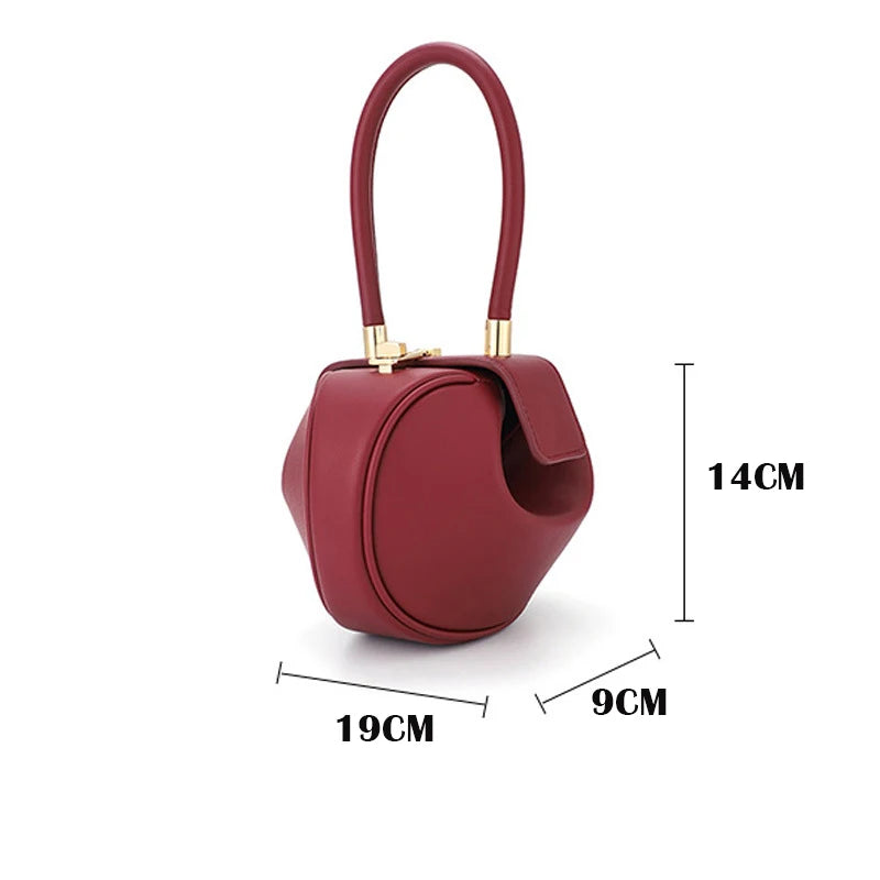 Round Ball Women's Handbag Brand Designer Bowling Bag PU Leather Mini Shoulder Bags Female Luxury Purse Fashion Armpit Bag