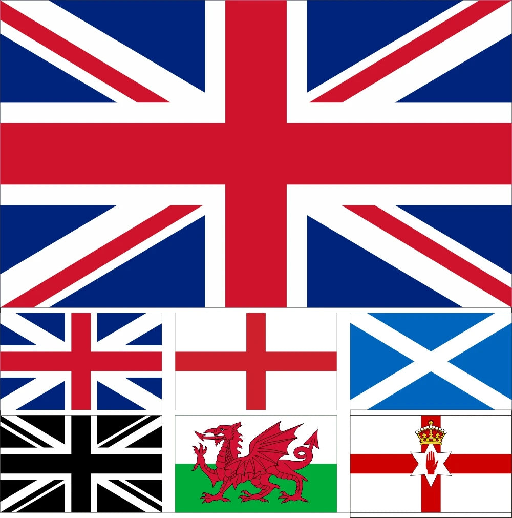 British Four Kingdoms Flag 3X5ft 90X150cm 100D Polyester 60x90cm 21x14cm England Banner