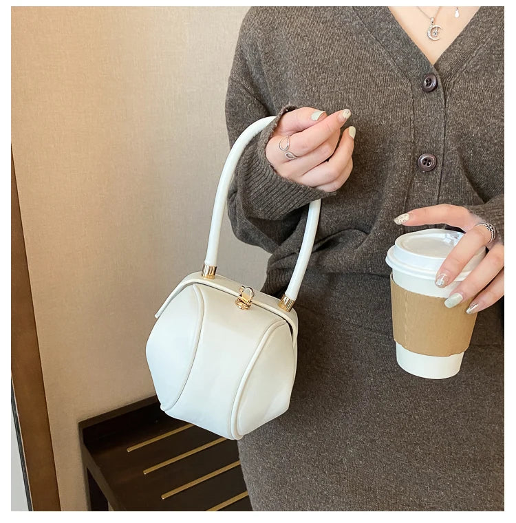 Round Ball Women's Handbag Brand Designer Bowling Bag PU Leather Mini Shoulder Bags Female Luxury Purse Fashion Armpit Bag