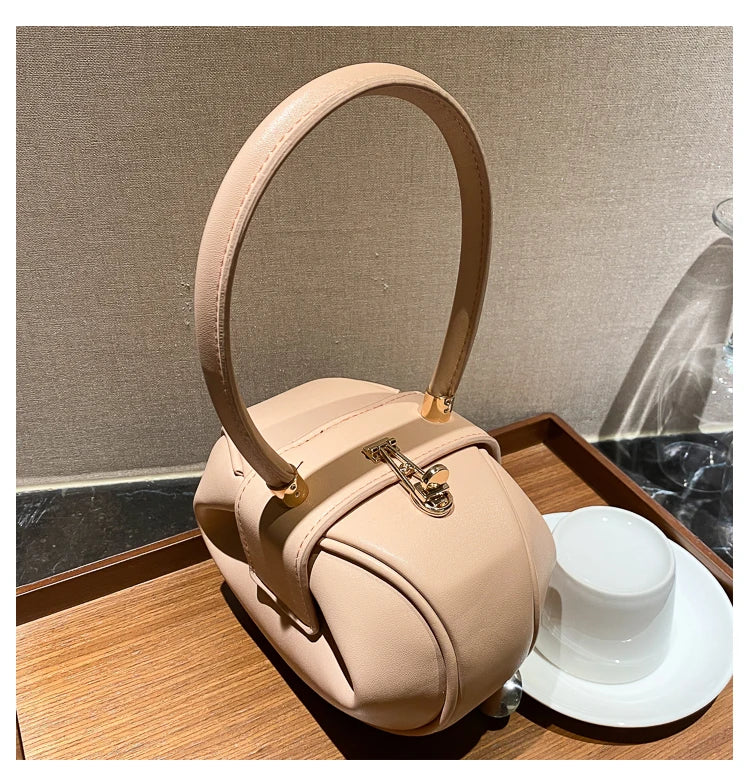 Round Ball Women's Handbag Brand Designer Bowling Bag PU Leather Mini Shoulder Bags Female Luxury Purse Fashion Armpit Bag