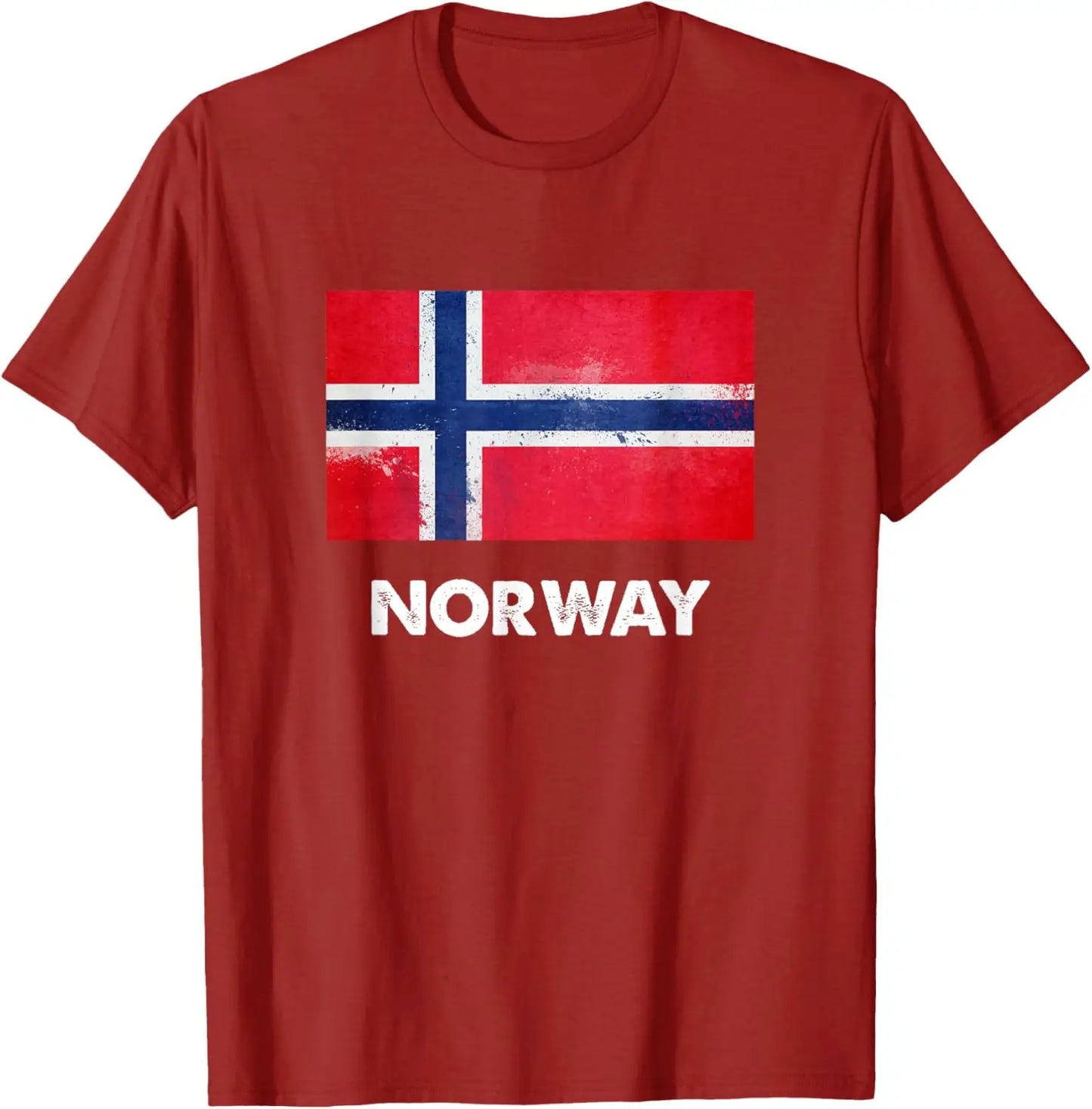Norway Flag Graphic Short Sleeve T Shirt Patriotic Cotton Crew Neck Tee for Trip