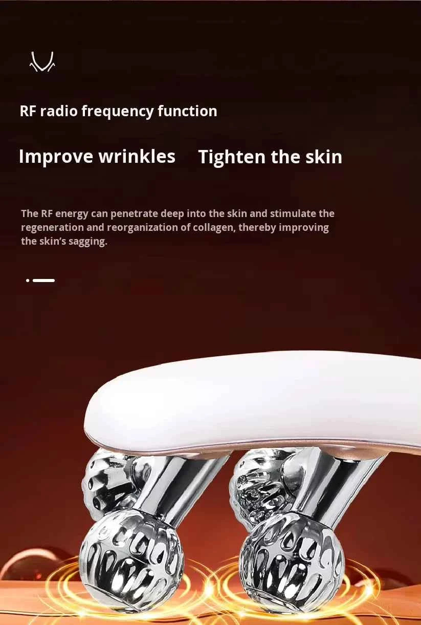 Anti-aging Ems microcurrent roller facial shaping device - V-ray radiofrequency beauty firmening and lifting facial massage