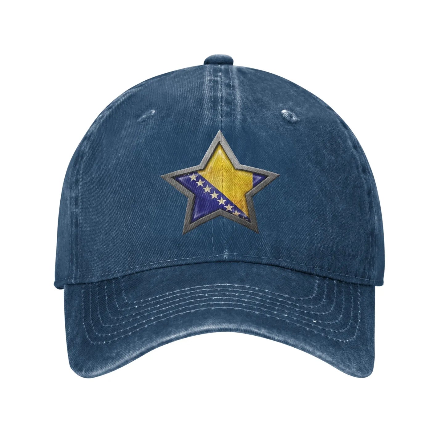 Bosnia and Herzegovina Flag Star Men Women Baseball Cap  Distressed Denim Washed Hats Cap Retro Outdoor Summer  Gift Headwear