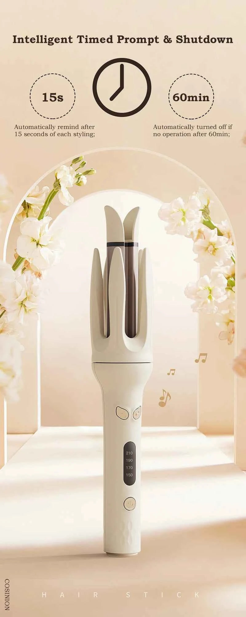 Automatic Hair Curler 28mm Negative Ions Electric Ceramic Curling Hair Stick Rotating Curl Waves Anti-Tangle Curling Iron Styler