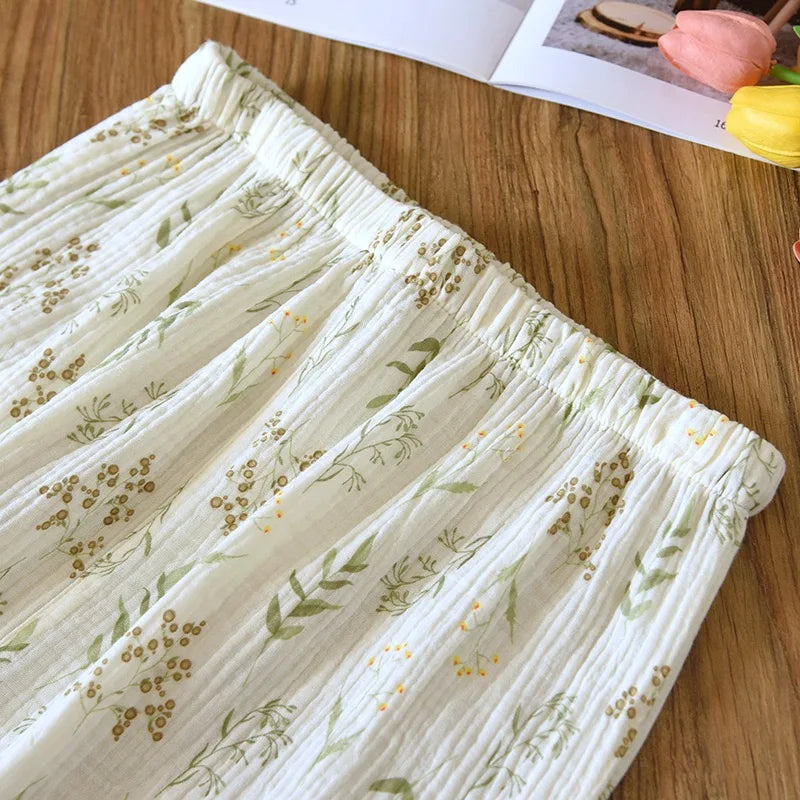 2025 Winter Women's Pajamas100% Cotton Plus Size Pajamas Flower  Printing Household Women's Pajamas Loungewear Autumn Sleepwear