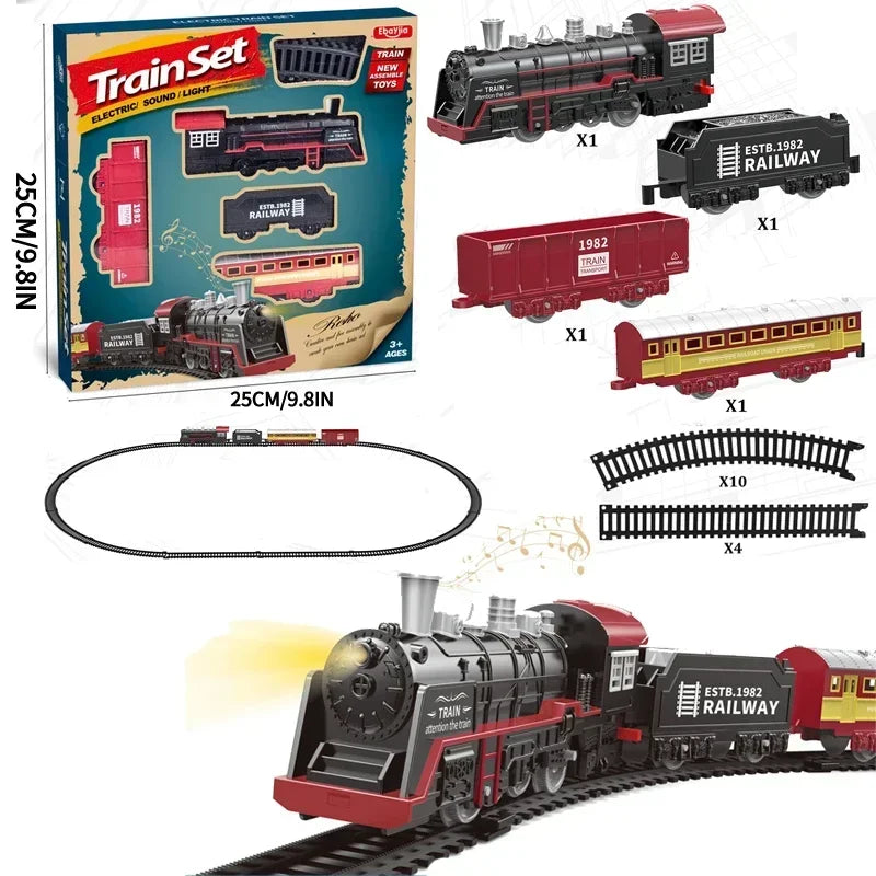 Train Toys for Boys with Lights and Sound Toy Train Track Set for Under Christmas Tree Toddler Model Trains Christmas Gifts