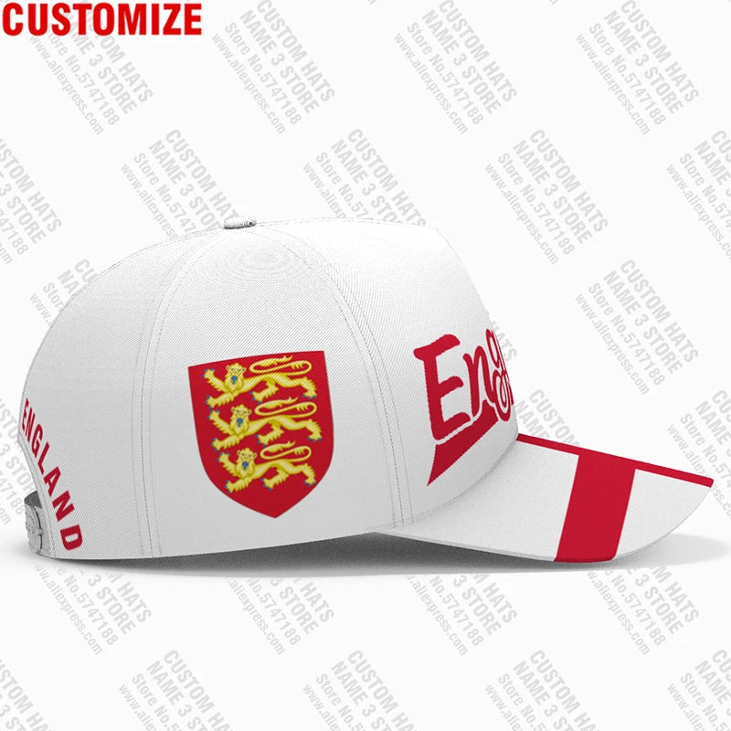 England Baseball Caps Free Custom Made Name British Team Logo Uk Hats Country Travel Britain Nation United Kingdom Flag Headgear