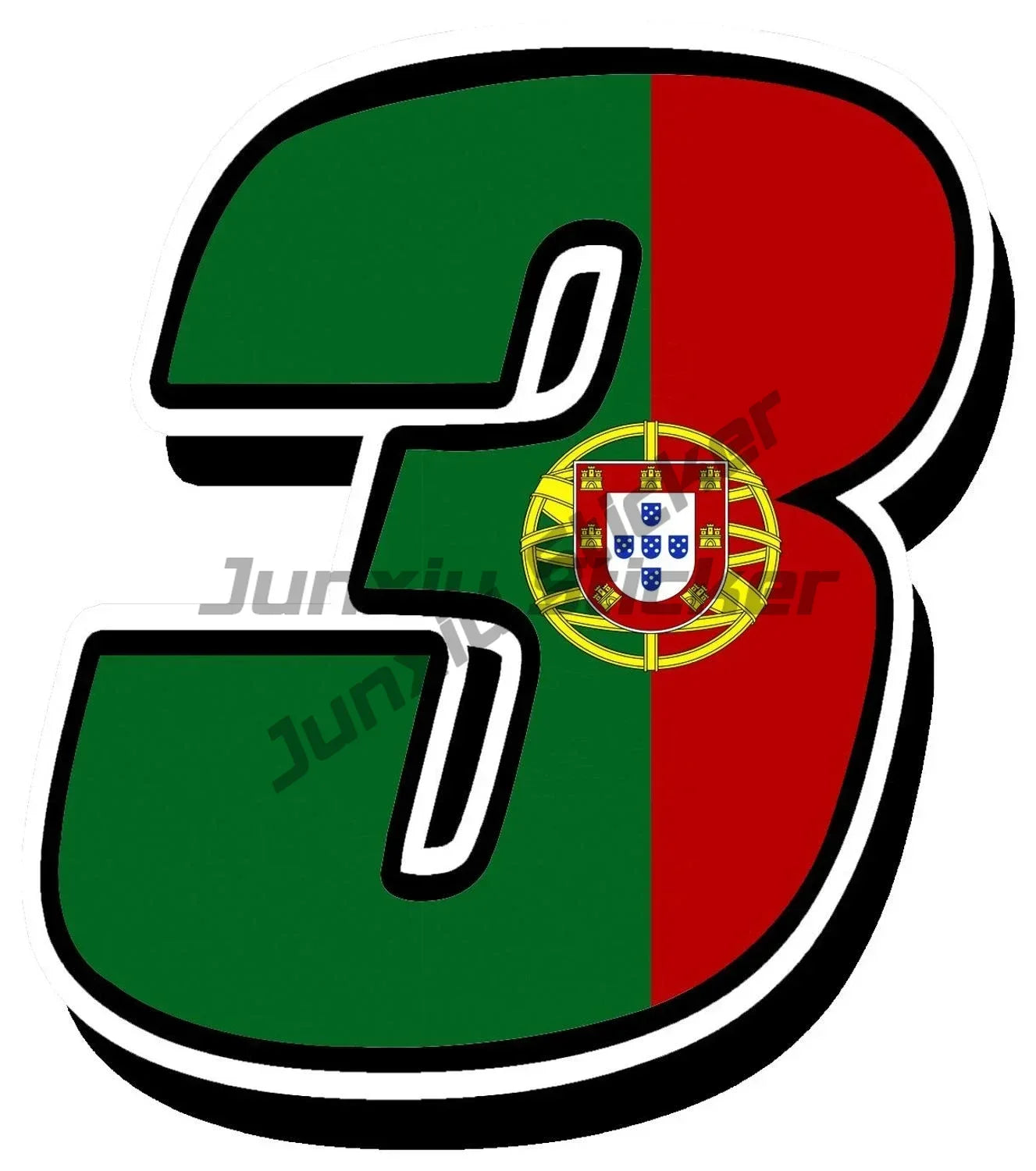 Portugal Flag Map Emblem Stickers High-Quality Viny Portugal Coat of Arms Portuguese Flag Racing Numbers Decal Perfect for Cars