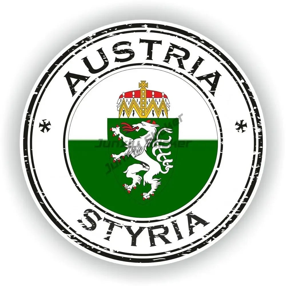 Austria Flag Map Emblem Creative PVC Stickers for Car Truck Bicycle Helmet Motorcycle Window Fridge Wall Decoration Accessories