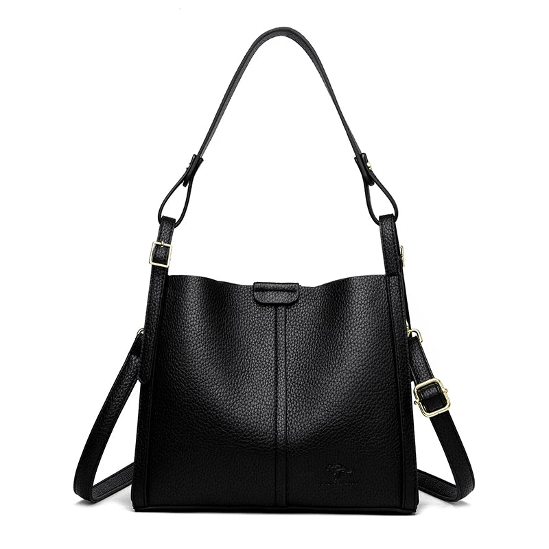 High Quality Pu Leather Purse Ladies Shoulder Crossbody Bag Medium Casual Tote Bag