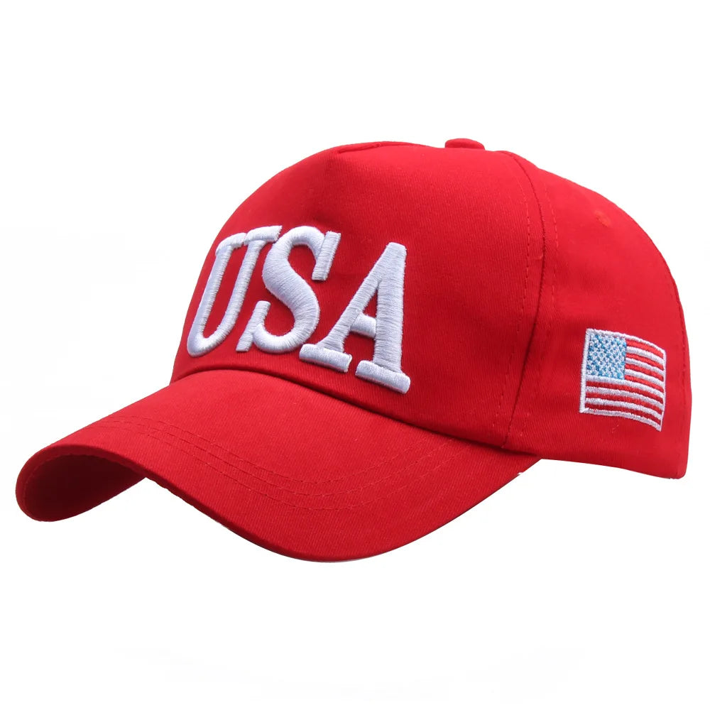 USA flag embroidered baseball caps, men's and women's outdoor sports event casual baseball caps, casual and fashionable