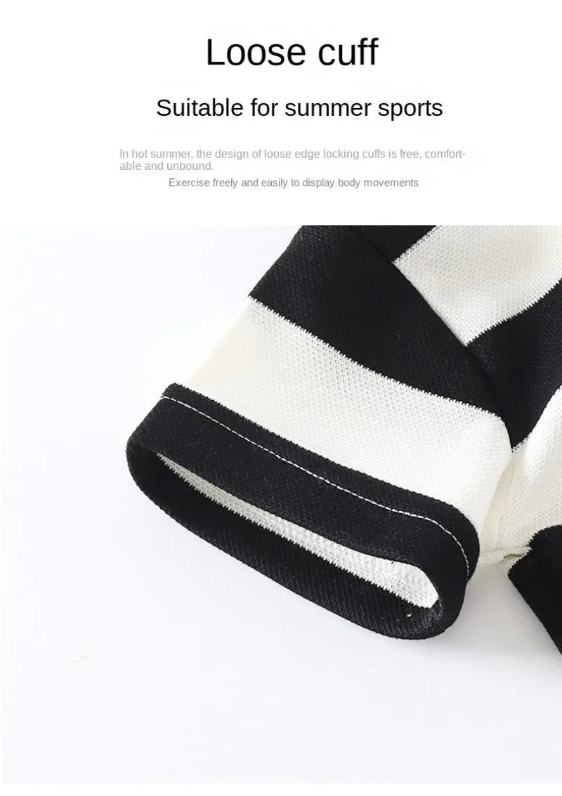 Summer Children Sets Boys Girls Short-sleeved Striped T-shirt +Shorts Set Babies Fashion Round Neck Tracksuits Kids Suits
