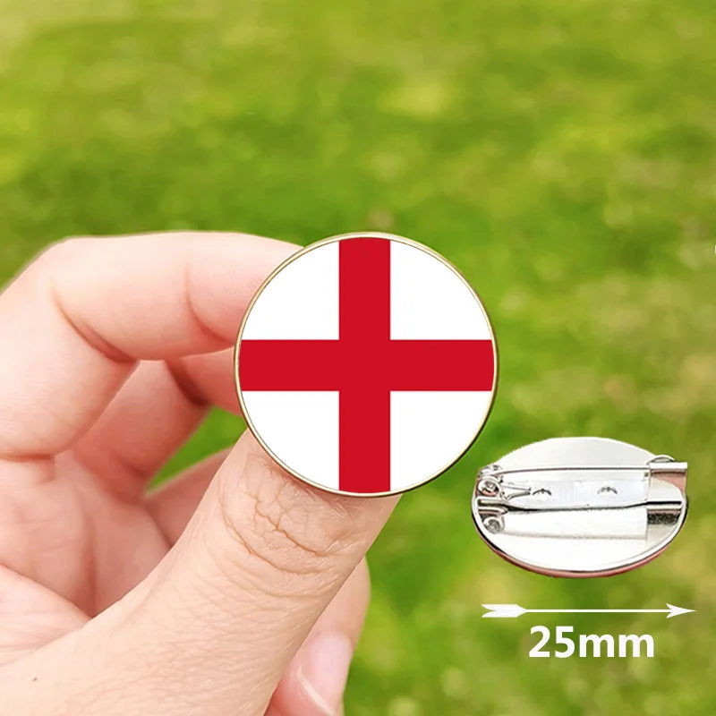 24 Football Flag Badge Pins Scotland Hungary Italy Croatia Spain Denmark England Serbia Romania Belgium Portugal Georgia Brooch