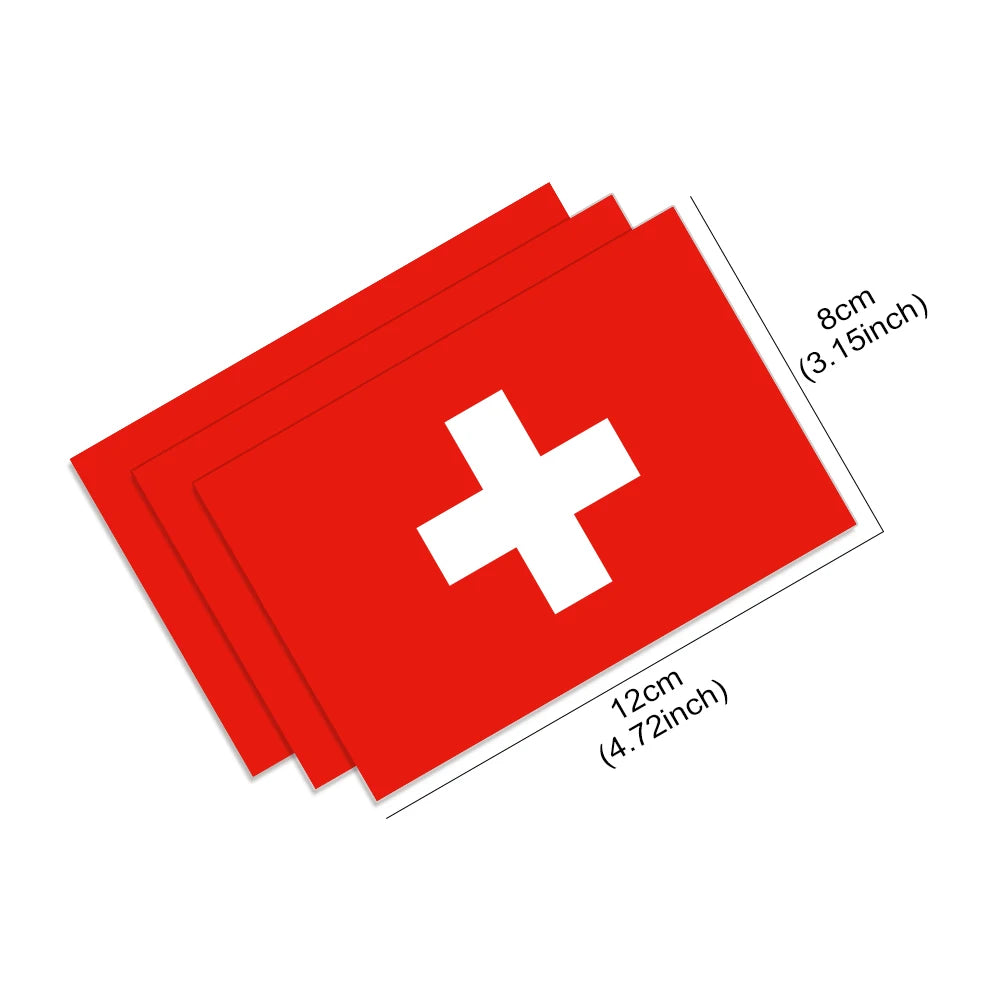 Swiss Flag Switzerland Stickers Vinyl Decals Auto Motorcycle Custom Body Bumper Notebook Laptop Personality Car Styling Decor